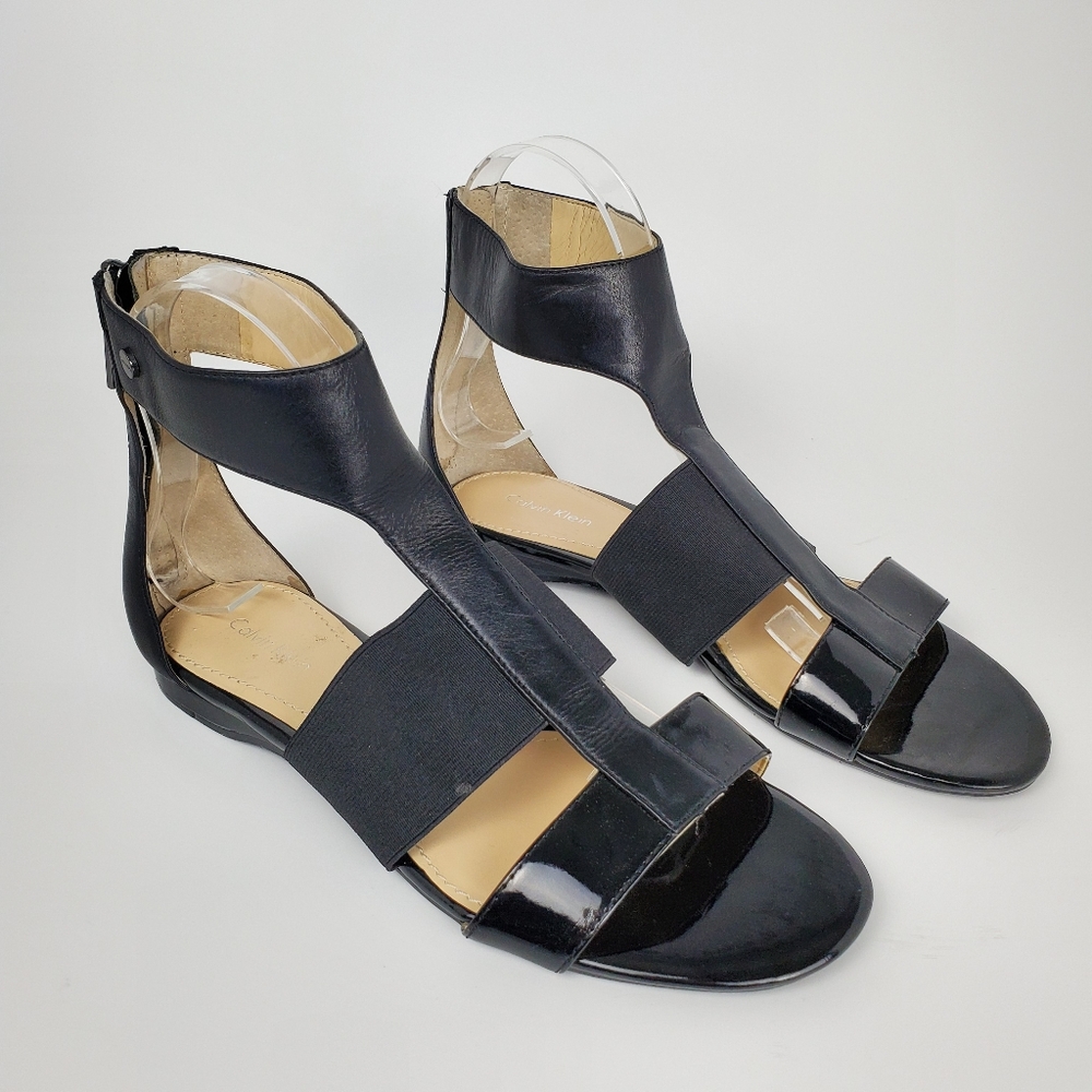 Calvin Klein Leather Black Gladiator Sandal